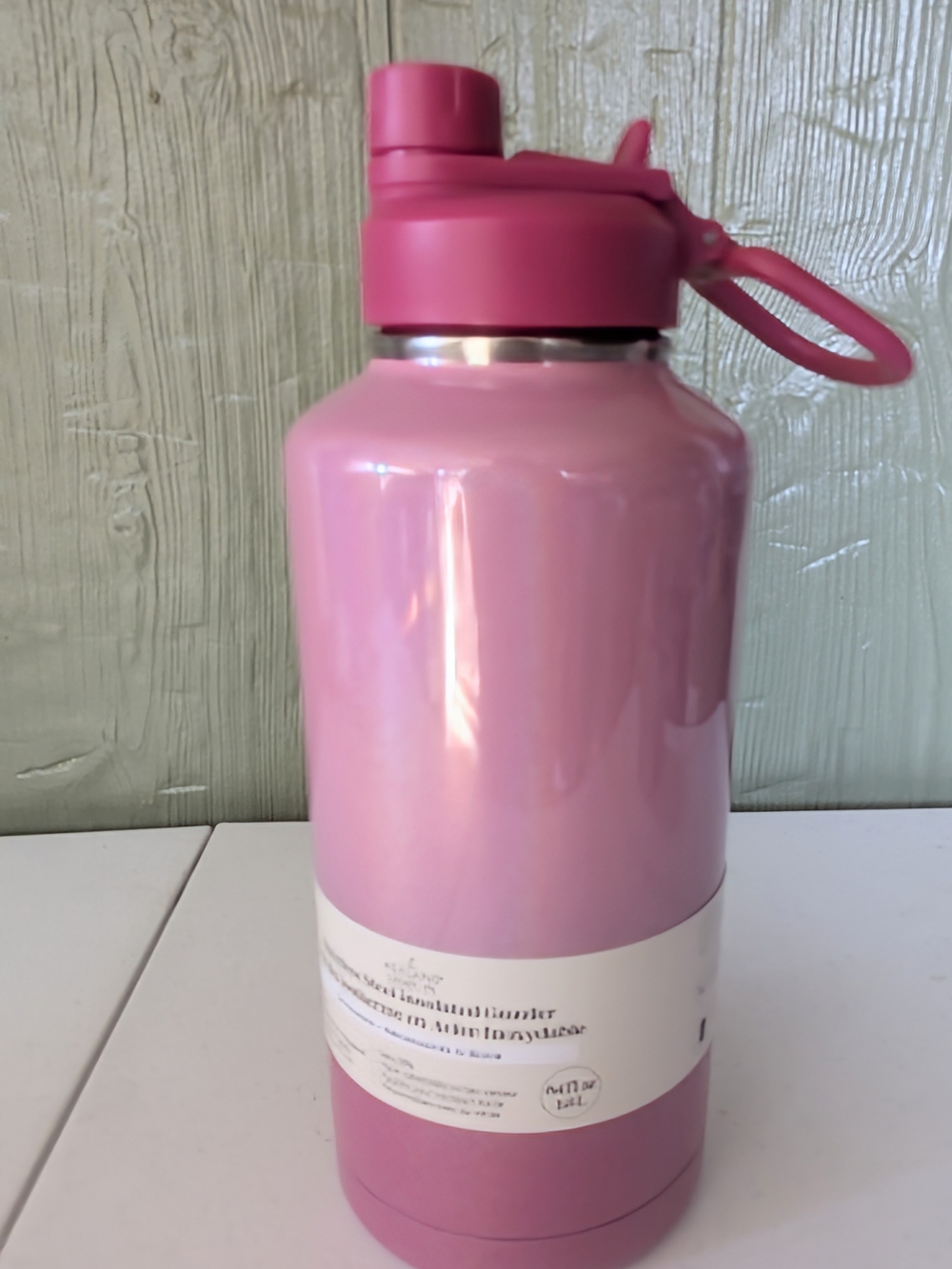 36 oz Glitter Pink Insulated Water Jug  Bottle with Carry Loop